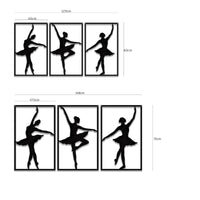 Metal Ballerina Wall Art Trio - Elegant Dance Decor