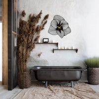 Azalea Flower Metal Wall Clock - Modern Floral Design