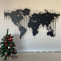 Metal Dünya Haritası Duvar Sanatı - Ev Ofis & Seyahat Sever Dekorasyonu
