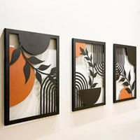 Triple Leaf Metal Wall Art Set | Modern Botanical Decor