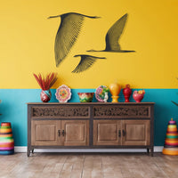 Flying Birds Metal Wall Art Set of 3 | Modern Animal Decor