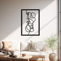 Metal Faces Wall Art | Abstract Line Art & Couple Decor