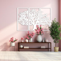 Hayat Ağacı Metal Duvar Sanatı Seti - Doğa Temalı Dekorasyon