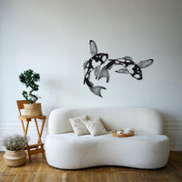 Zen Koi Metal Wall Art - Japanese Feng Shui Fish Decor