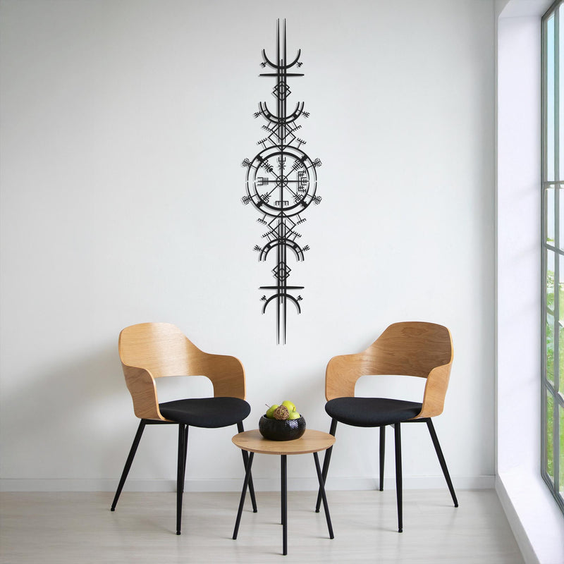 Viking Vegvisir Wall Decor | Norse Mythology Metal Art