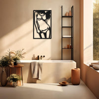 Metall Frauen Silhouette Wandkunst | Minimalistische Körperkunst Deko