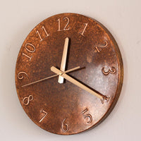 Reloj de Pared de Cobre Artesanal - Decoración Rústica y Moderna para el Hogar