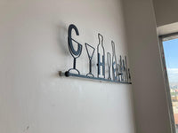 Cheers Metal Wall Art | Wine Glass Bar & Kitchen Decor