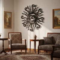 Spiral Sun Metal Wall Art - Celestial Outdoor Decor