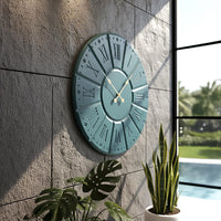 Large Wooden Wall Clock with Roman Numerals | Silent Modern Design