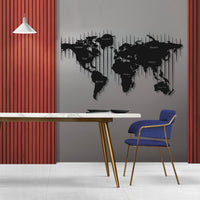 Metal Dünya Haritası Duvar Sanatı - Ev Ofis & Seyahat Sever Dekorasyonu