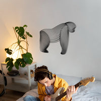 Goril Metal Duvar Sanatı | Modern Hayvan Dekoru & Erkek Mağarası İçin