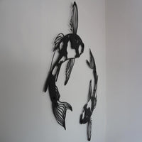Zen Koi Metal Wall Art - Japanese Feng Shui Fish Decor