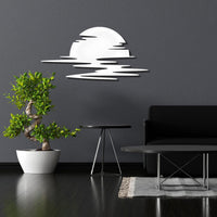 Abstrakte Sonne Metall Wandkunst - Moderne Sonnenuntergang Deko