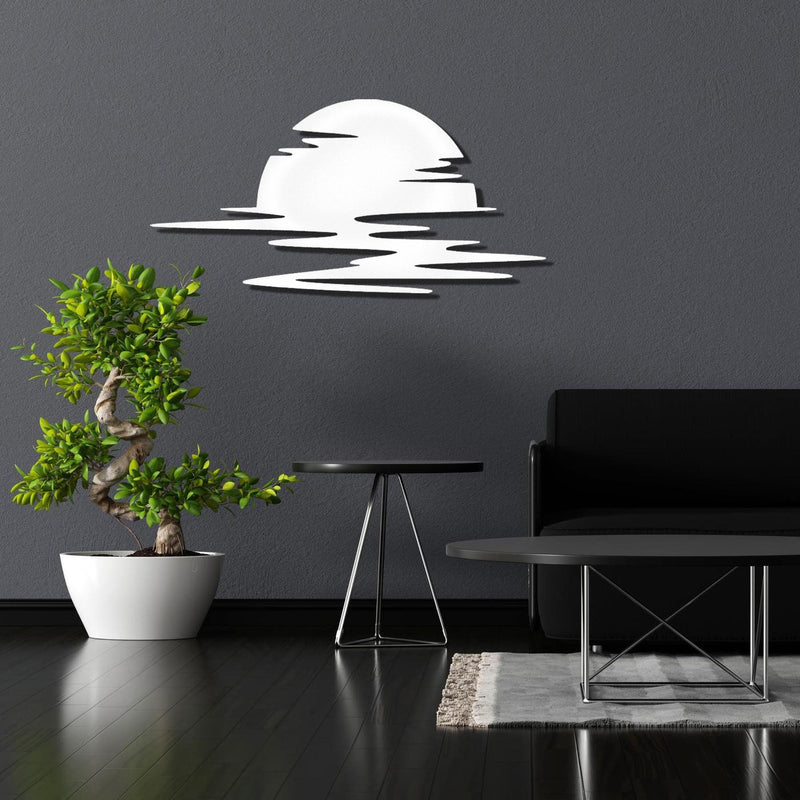 Abstract Sun Metal Wall Art - Modern Sunset Decor