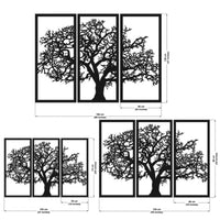 Hayat Ağacı Metal Duvar Sanatı Seti - Doğa Temalı Dekorasyon
