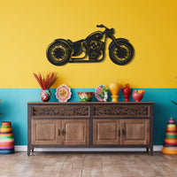 Arte Mural Metálico Moto - Decoración Premium para Garaje y Cueva del Hombre