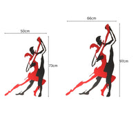 Metal Dancing Couple Wall Art | Red & Black Tango Silhouette
