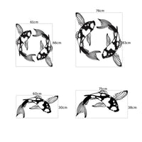 Zen Koi Metal Wall Art - Japanese Feng Shui Fish Decor