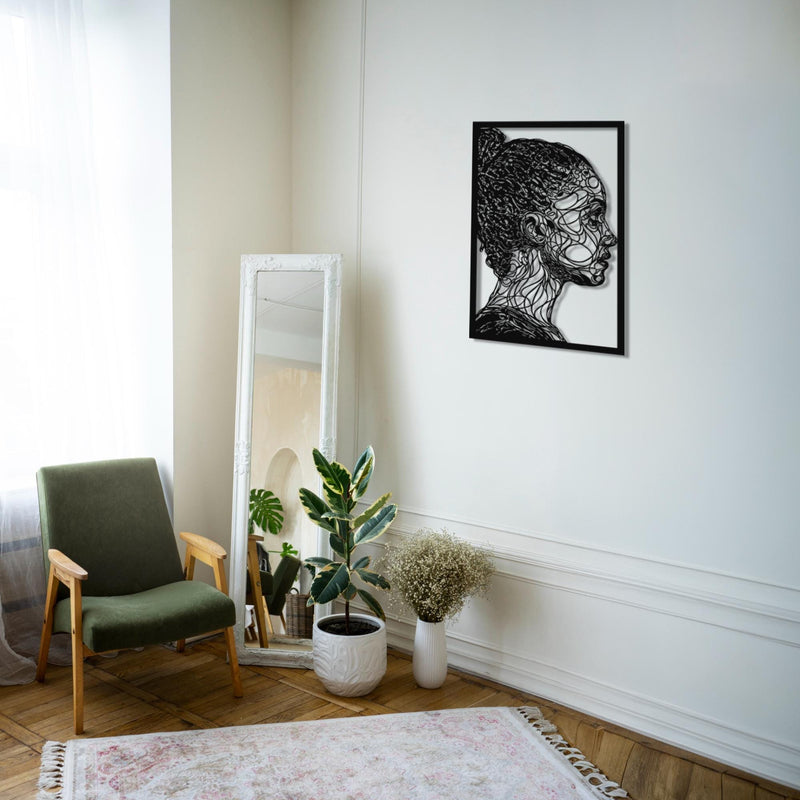 Abstract Wire Woman Metal Wall Art | Female Silhouette