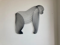 Goril Metal Duvar Sanatı | Modern Hayvan Dekoru & Erkek Mağarası İçin