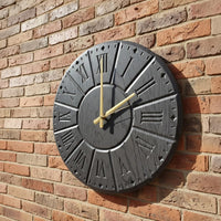 Large Wooden Wall Clock with Roman Numerals | Silent Modern Design
