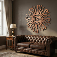 Spiral Sun Metal Wall Art - Celestial Outdoor Decor