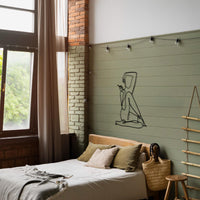 Female Body Line Art Metal Wall Decor - Minimalist Silhouette