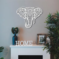 Mandala Elephant Metal Wall Art | Boho Animal Decor