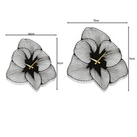 Azalea Flower Metal Wall Clock - Modern Floral Design