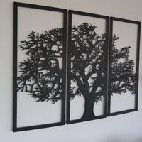 Hayat Ağacı Metal Duvar Sanatı Seti - Doğa Temalı Dekorasyon