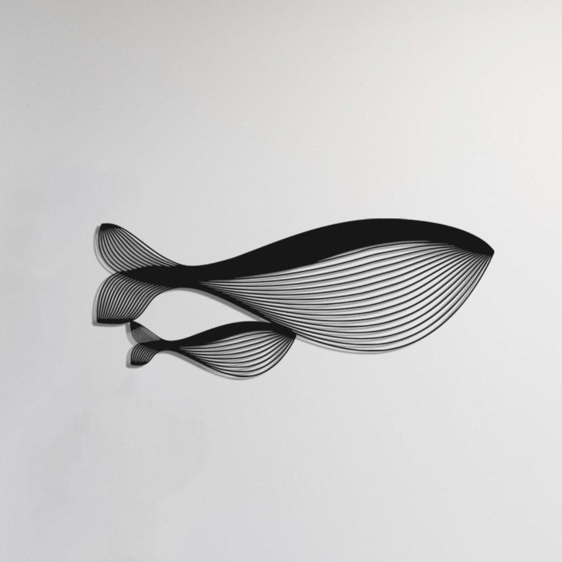 Mutter & Baby Fisch Metall Wandkunst - Maritime Ozean Deko