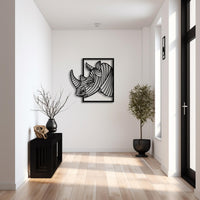 Décoration Murale Rhinocéros Métal | Art Animalier Sauvage