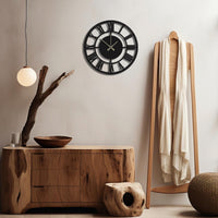 Oversized Metal Wall Clock | Large Roman Numerals