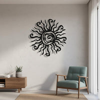 Spiral Sun Metal Wall Art - Celestial Outdoor Decor