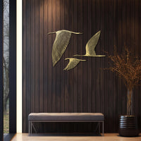 Flying Birds Metal Wall Art Set of 3 | Modern Animal Decor