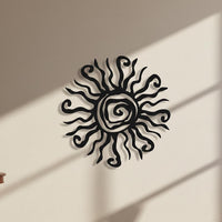 Spiral Sun Metal Wall Art - Celestial Outdoor Decor