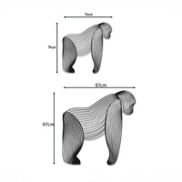 Goril Metal Duvar Sanatı | Modern Hayvan Dekoru & Erkek Mağarası İçin