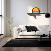Art Mural Métal Coucher de Soleil - Design Abstrait Coloré