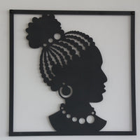 African Woman Metal Wall Art | Ethnic Boho Decor