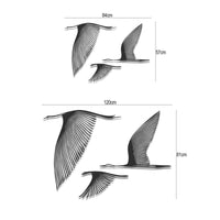 Flying Birds Metal Wall Art Set of 3 | Modern Animal Decor