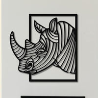 Décoration Murale Rhinocéros Métal | Art Animalier Sauvage