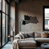 Large Metal American Flag Wall Art for Indoor & Outdoor Decor