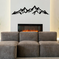 Arte de Pared de Metal Silueta Montaña | Decoración Moderna Estilo Granja