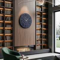 Large Wooden Wall Clock with Roman Numerals | Silent Modern Design