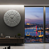 Large Wooden Wall Clock with Roman Numerals | Silent Modern Design