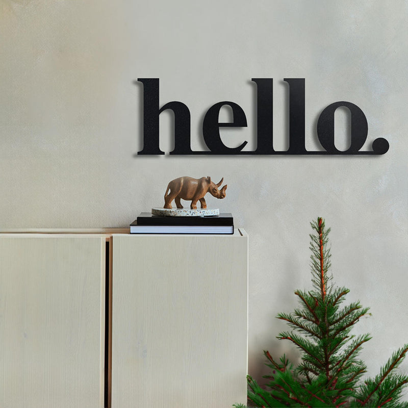 Metal Hello Sign | Modern Laser Cut Entryway Wall Decor