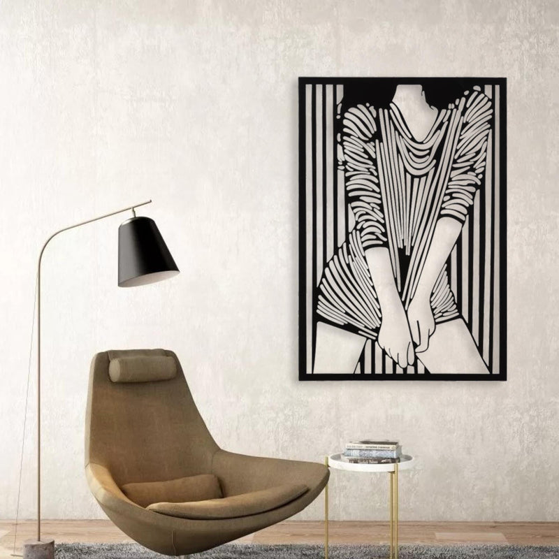 Minimalist Woman Metal Wall Art | Modern Female Silhouette Decor