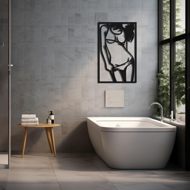 Metal Female Silhouette Wall Art | Minimalist Body Art Decor