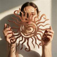 Spiral Sun Metal Wall Art - Celestial Outdoor Decor